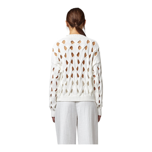 Pullover filo Donna Alpha Studio - Giro M/L Boxy - Panna