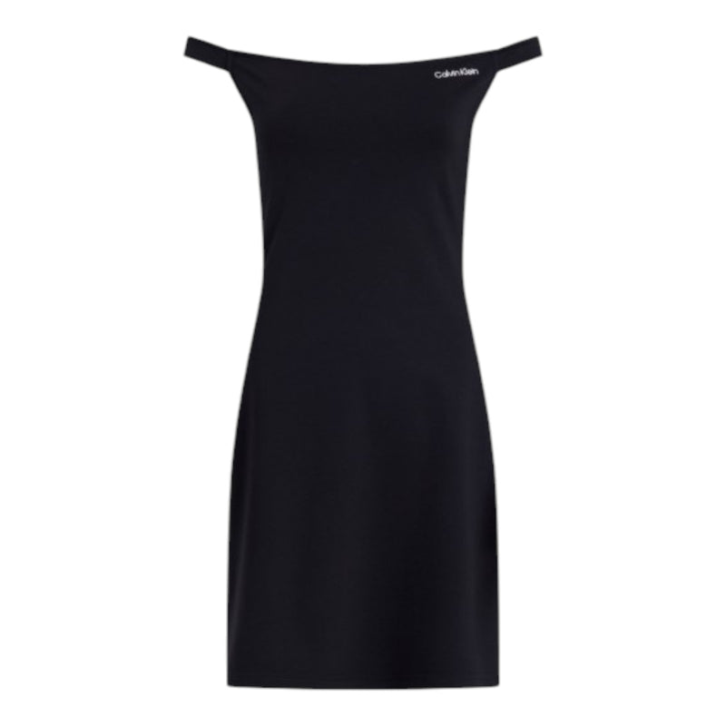 Vestiti casual Donna Calvin Klein - Logo Milano Bardot Dress - Nero