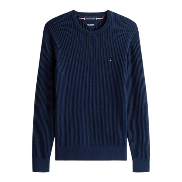 Maglie a manica lunga Uomo Tommy Hilfiger - Pima Ctn Cash Structure Crew - Blu