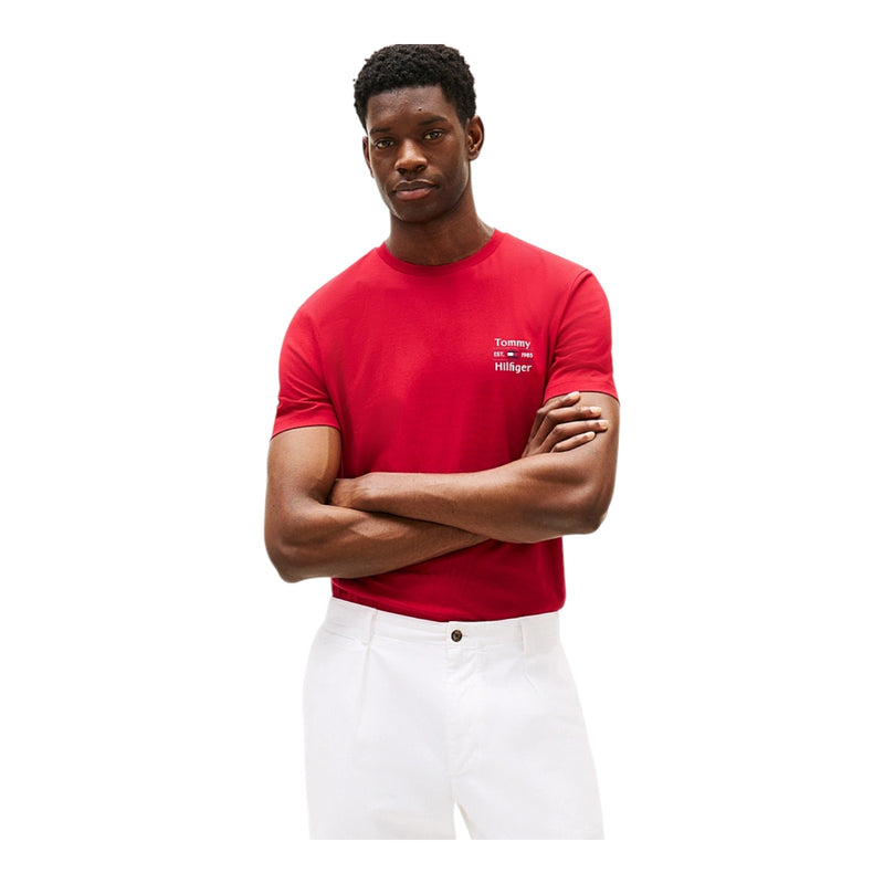 T-shirt Uomo Tommy Hilfiger - Hilfiger Stack Tee - Rosso