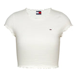 T-shirt Donna Tommy Hilfiger - Tjw Sh Slim Babylock Tee Ext - Bianco