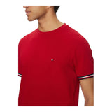 T-shirt Uomo Tommy Hilfiger - Global Stripe Cuff Tee - Rosso