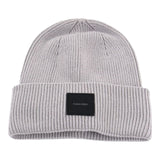 Berretti in maglia Donna Calvin Klein - Cotton/Wool Fine Rib Beanie - Grigio