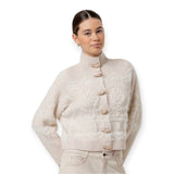 Giacche Donna Surkana - Giacca jacquard collo imbuto - Beige
