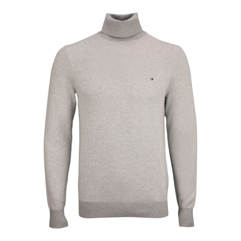 Maglie Uomo Tommy Hilfiger - Pima Ctn Cash Herringbone Roll - Grigio