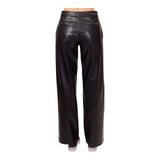 Pantaloni Donna Calvin Klein - Faux Leather Straight Pant - Nero