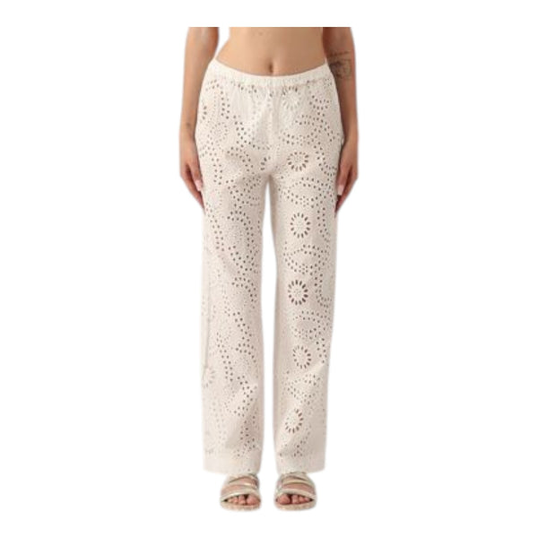 Pantaloni Donna Mc2 Saint Barth - Inez Woman Pant Pullup - Bianco
