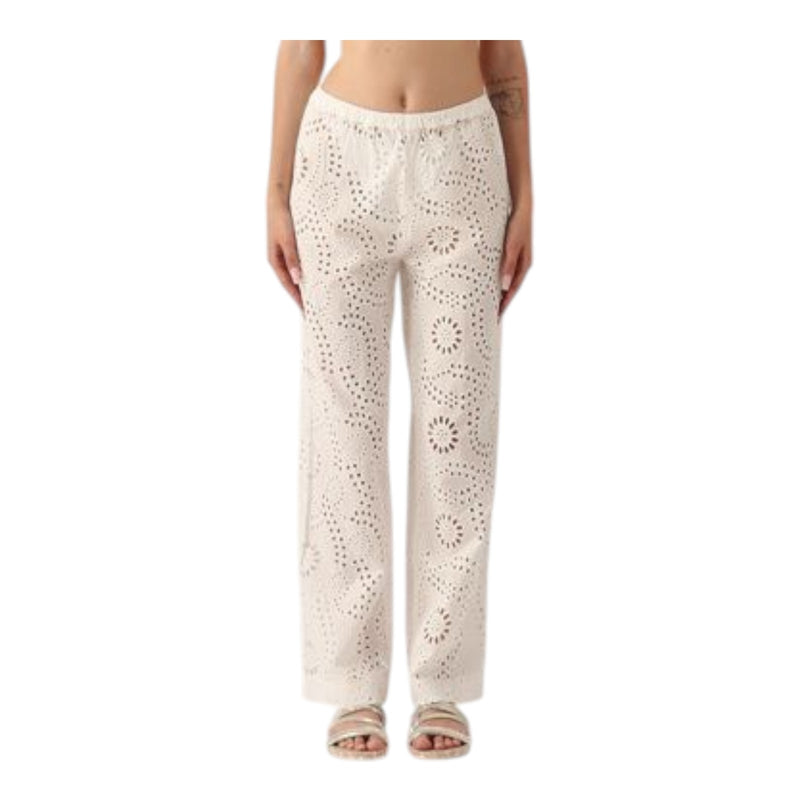 Pantaloni Donna Mc2 Saint Barth - Inez Woman Pant Pullup - Bianco
