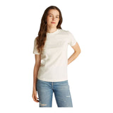 T-shirt Donna Calvin Klein - Satin Applique Regular Tee - Bianco