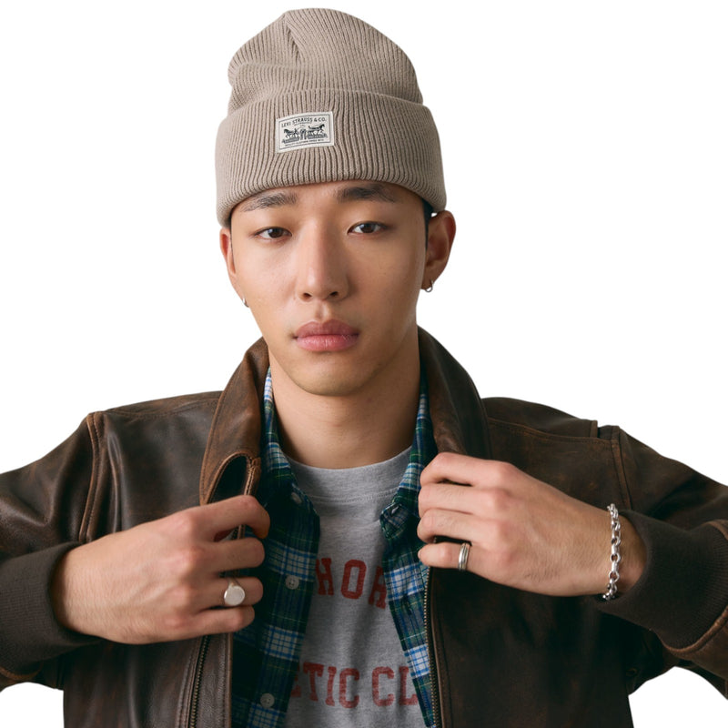 Baschi e berretti Uomo Levi's - Backpatch Beanie Bracken - Beige