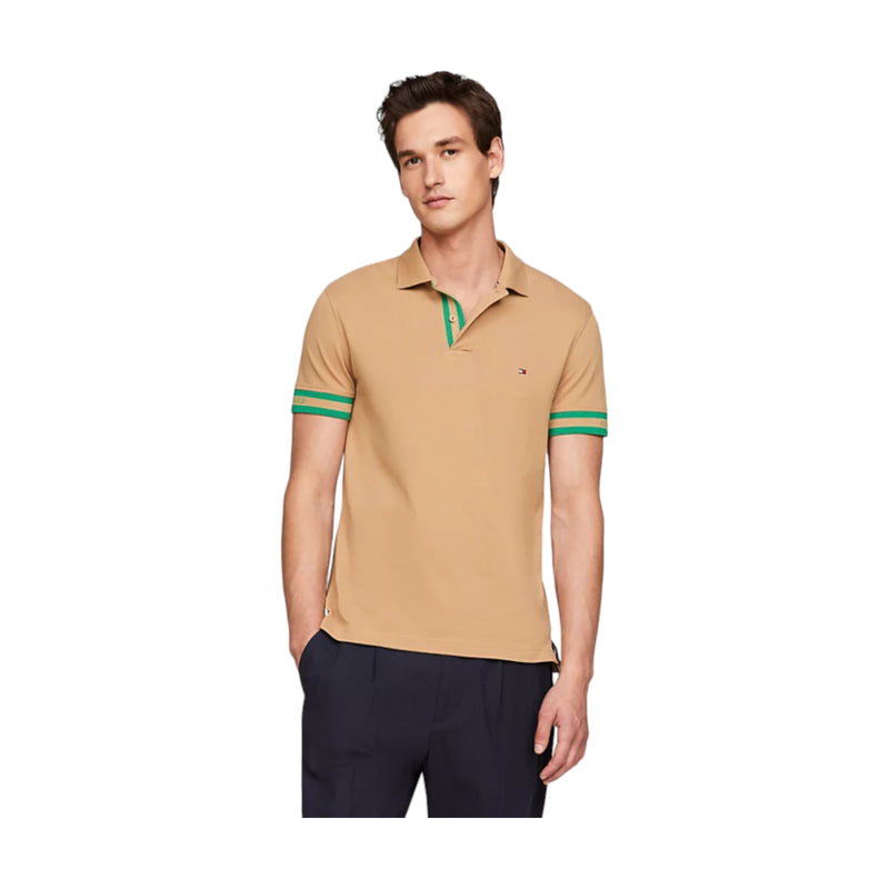 Polo Uomo Tommy Hilfiger - Monotype Cuff Slim Fit Polo - Beige