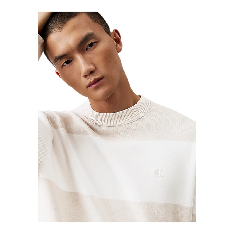 Maglioni Uomo Calvin Klein - Cotton Crew Neck Sweater - Beige