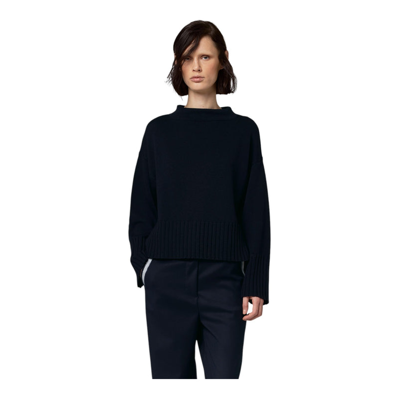 Maglioni Donna Alpha Studio - Collo Tiffany M/L Rasato Profili - Nero