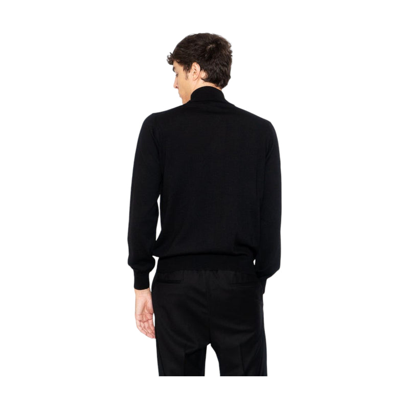 Maglioni Uomo Alpha Studio - Blouson Bottoni Regular Merinos - Nero