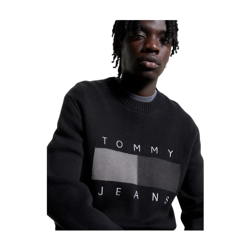 Maglioni Uomo Tommy Hilfiger - Tjm Rlx Tonal Flag Sweater - Nero