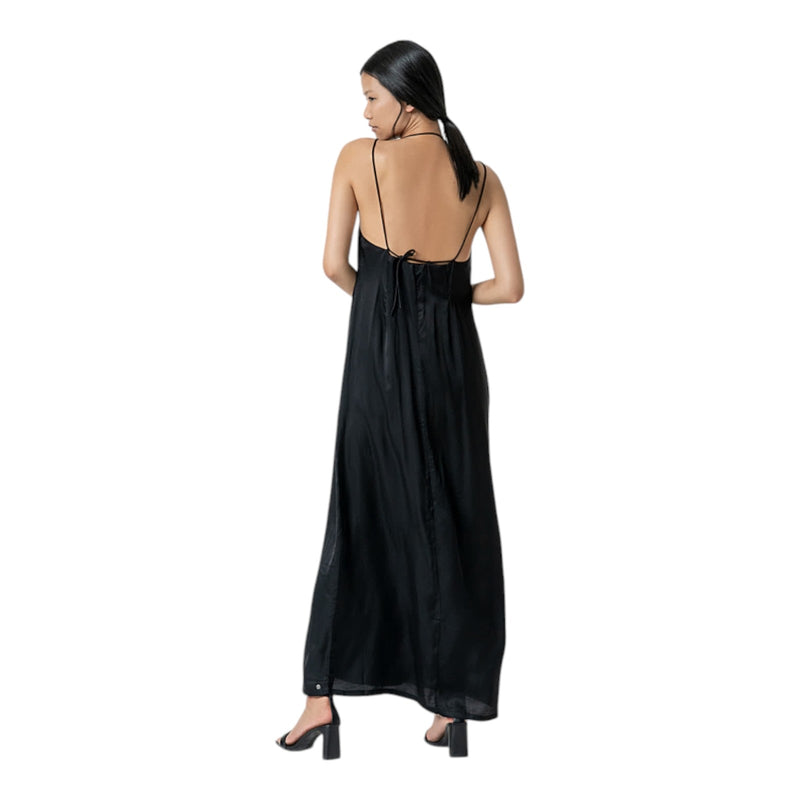 Vestiti casual Donna Surkana - Abito bretelle sottili scollo a V - Nero