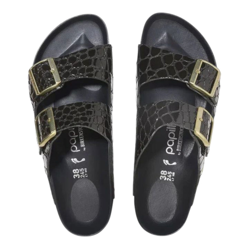 Sandali Donna Birkenstock - Arizona Platf black, Natural Leather Croc - Nero