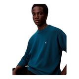 Maglie Uomo Calvin Klein - Ls Ez Cotton Crewnk Sweater 12Gg - Blu