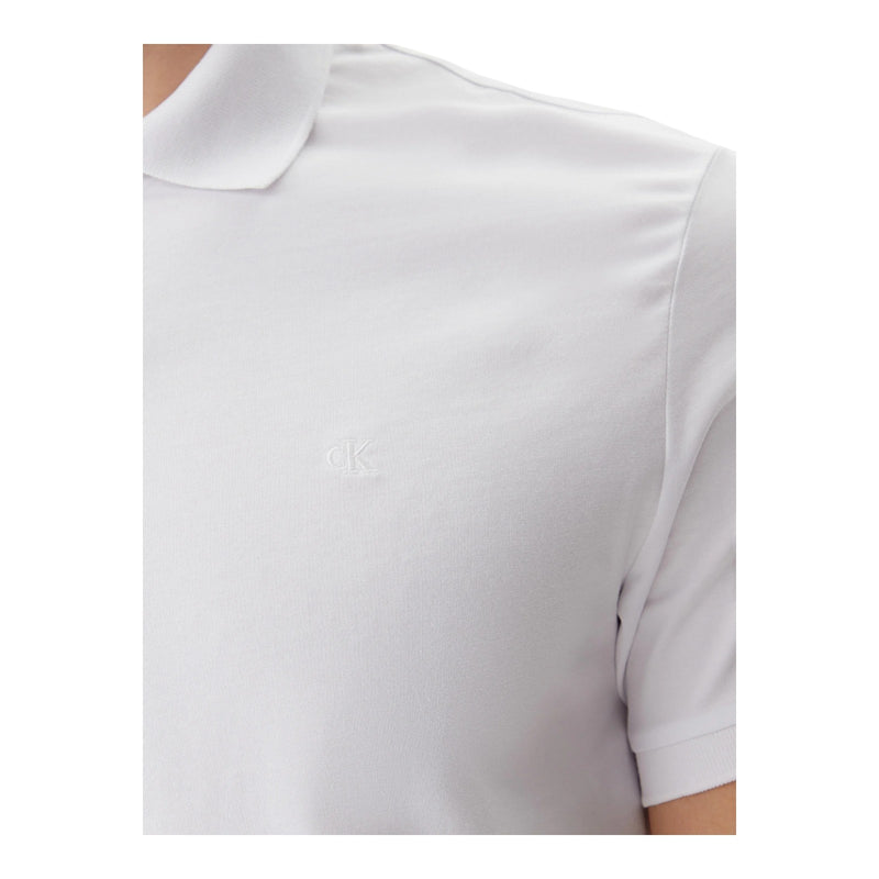 Polo Uomo Calvin Klein - Ss Smooth Cotton Solid Polo - Bianco