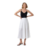 Gonne casual Donna Surkana - Gonna lunga a trapezio con cuciture - Bianco