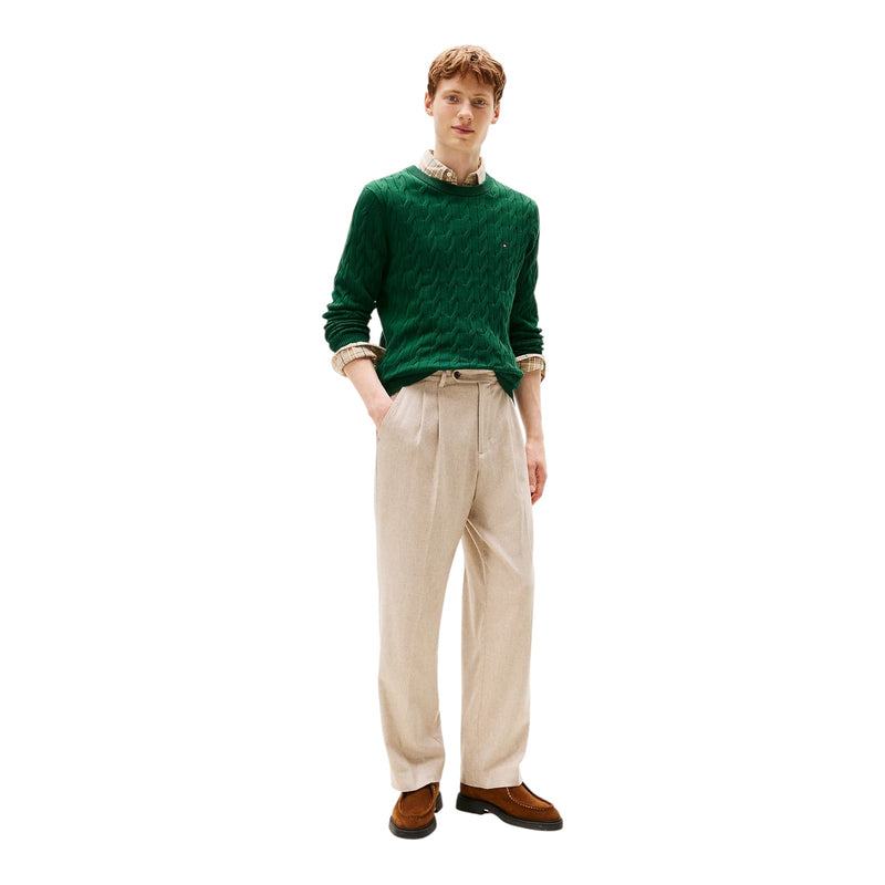 Maglie Uomo Tommy Hilfiger - Classic Cable Crew Neck - Verde