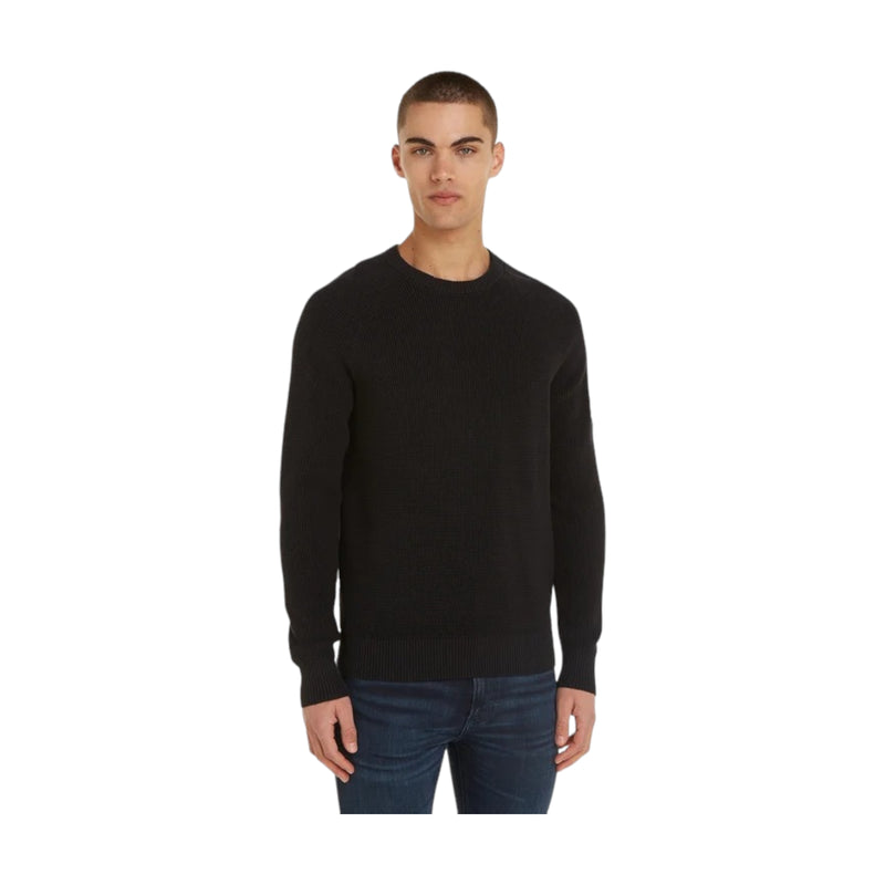 Maglie Uomo Calvin Klein - Badge Easy Sweater - Nero