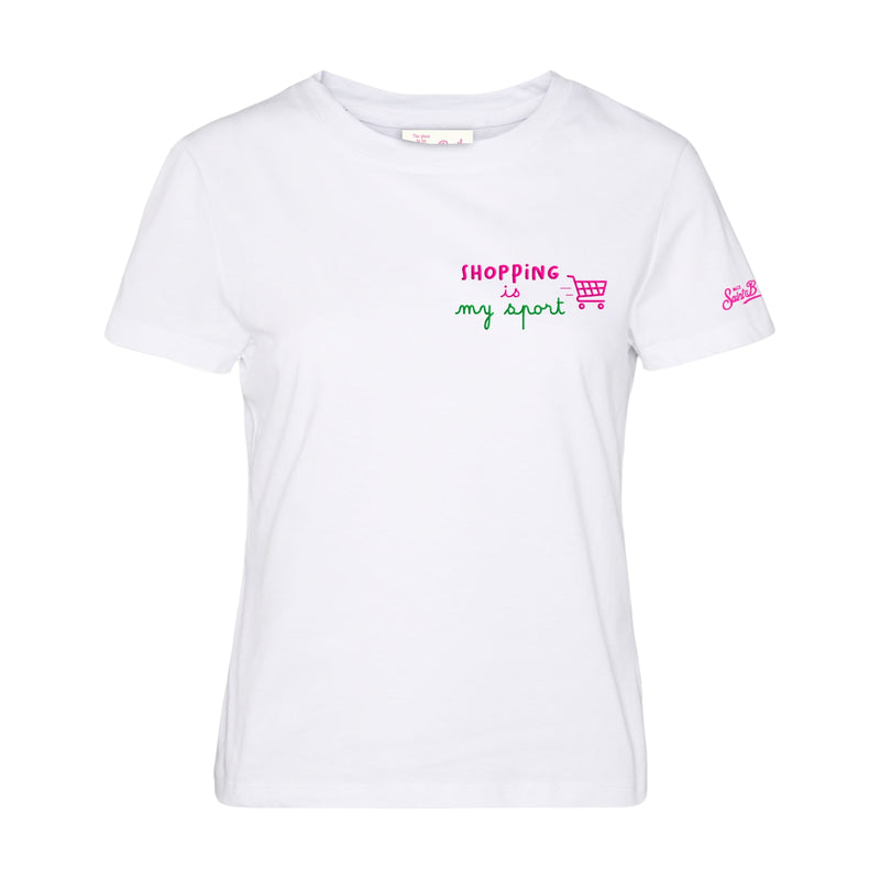 T-shirt Donna Mc2 Saint Barth - Emilie Cotton Crew Neck T-Shirt - Multicolore