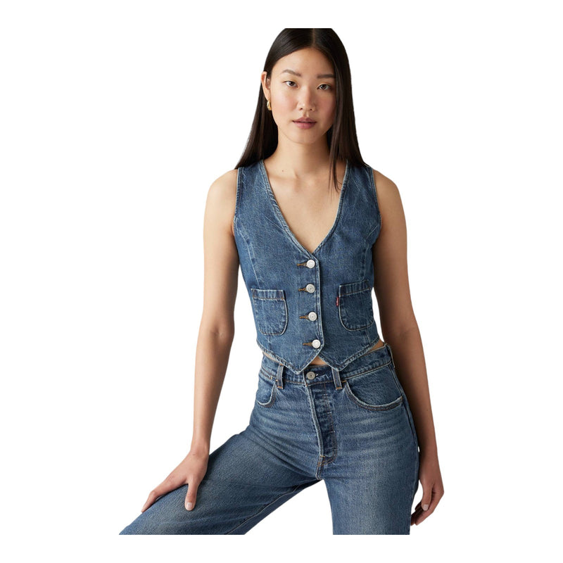 Gilet Donna Levi's - Tailored Vest Denim Big - Denim