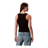 Canotte e top Donna Calvin Klein - A - Wvn Lbl 2X2 Cttn - Nero
