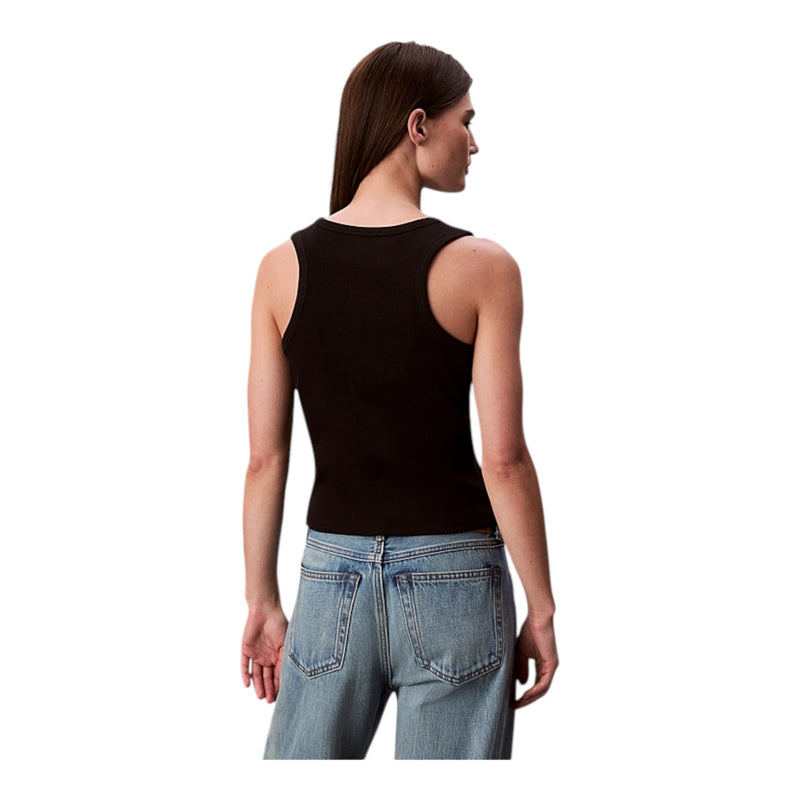 Canotte e top Donna Calvin Klein - A - Wvn Lbl 2X2 Cttn - Nero