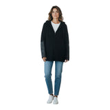 Maglioni Donna Alpha Studio - Cappuccio M/L Costa Inglese Leather &Tricot - Nero