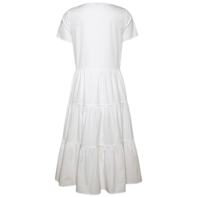 Vestiti casual Donna Tommy Hilfiger - Tjw Poplin Tiered Ss Midi Dress - Bianco