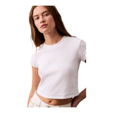T-shirt Donna Calvin Klein - Monogram Baby Tee - Bianco