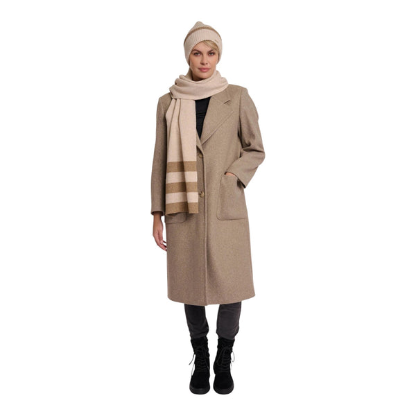 Sciarpe Donna RINO & PELLE - Knitted striped scarf - Beige