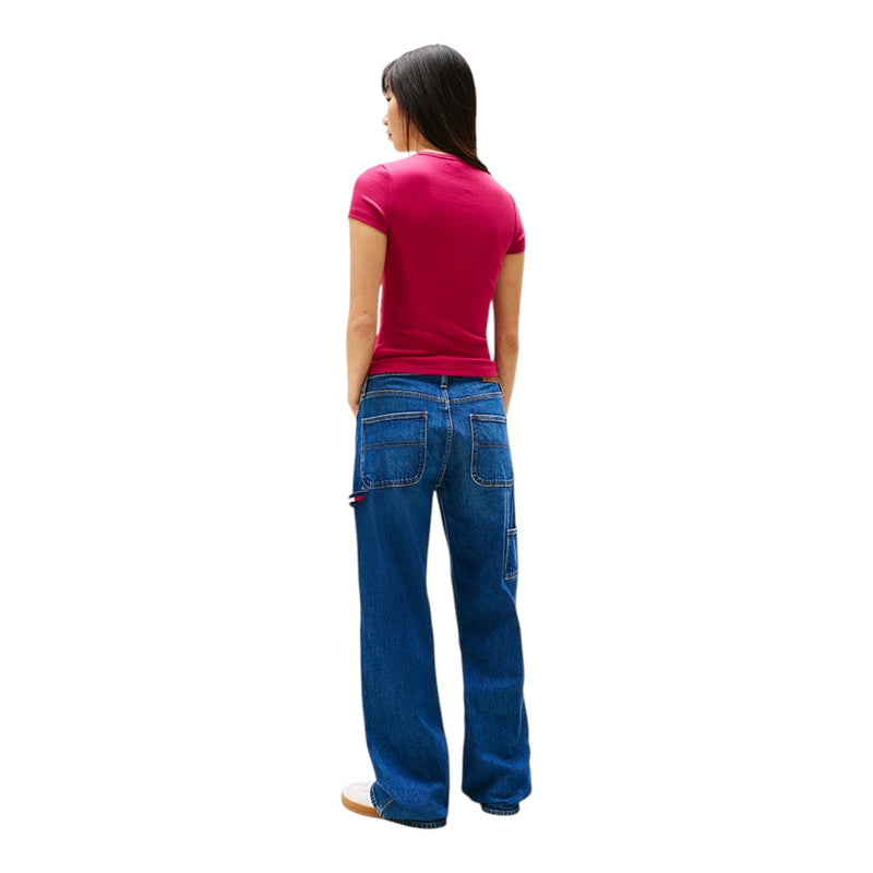 T-shirt Donna Tommy Hilfiger - Tjw Slim Badge Rib Tee - Bordeaux