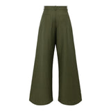 Pantaloni Donna Alpha Studio - Panta Wide Leg Tailoring - Verde militare