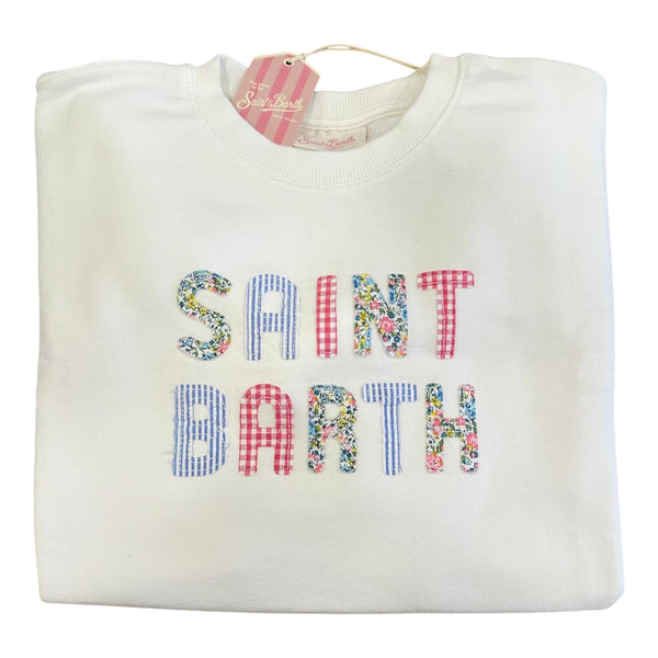 Felpe senza cappuccio Ragazza Mc2 Saint Barth - Briony Embroidery Sweatshirt - Bianco