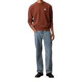 Maglie Uomo Calvin Klein - Ls Ez Cotton Waffle Crwnk Swtr 9 - Marrone