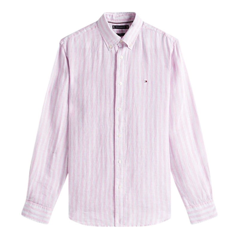 Camicie casual Uomo Tommy Hilfiger - Pigment Dyed Li Solid Rf Shirt - Rosa