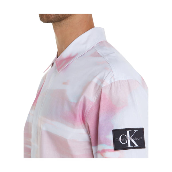 Camicie casual Uomo Calvin Klein - Diffused Aop Ss Shirt - Multicolore