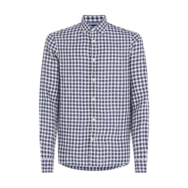 Camicie casual Uomo Tommy Hilfiger - Linen Gingham Sf Shirt - Blu