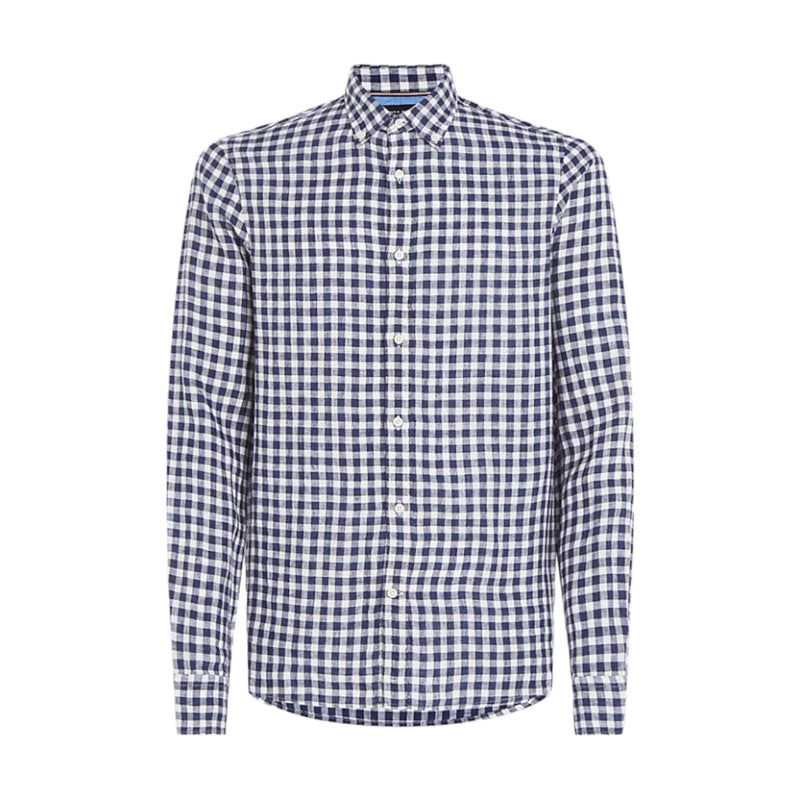 Camicie casual Uomo Tommy Hilfiger - Linen Gingham Sf Shirt - Blu