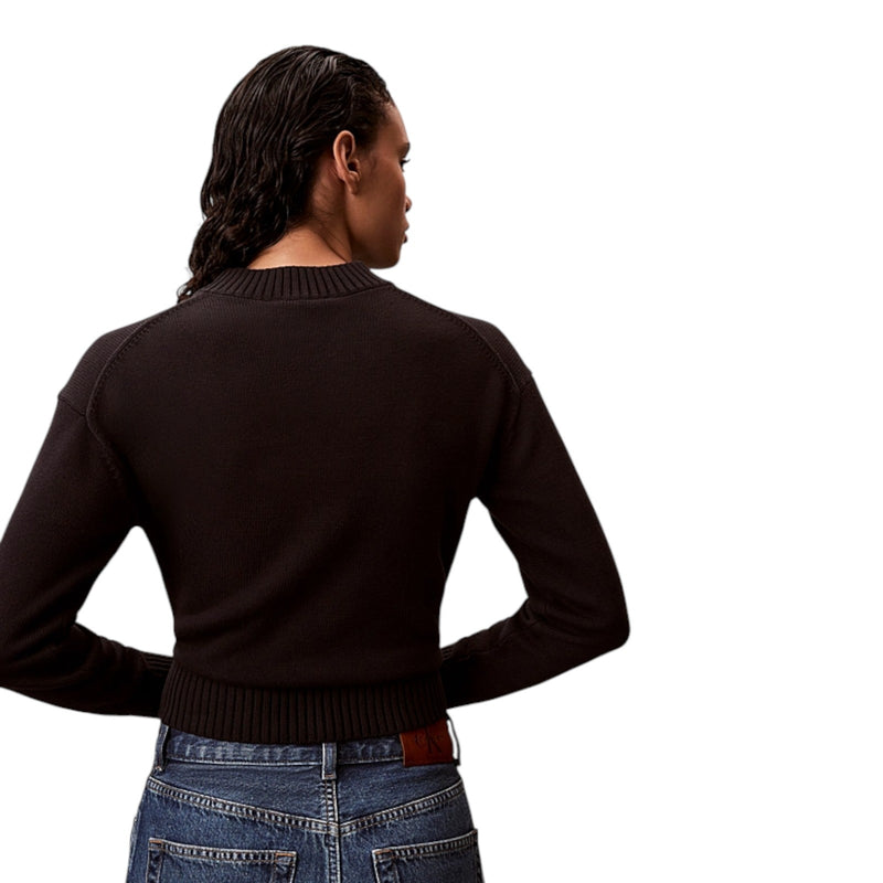 Maglie Donna Calvin Klein - Ck Embro Badge Sweater - Nero