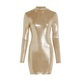 Vestiti casual Donna Calvin Klein - Metallic Long Sleeve Dress - Oro