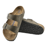 Sandali Uomo Birkenstock - Arizona SFB faded khaki, Oiled Leather - Verde