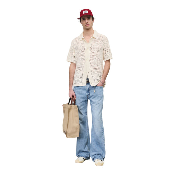 Maglie Uomo Levi's - Sweater Camp Shirt Pointelle Crochet Egr - Multicolore