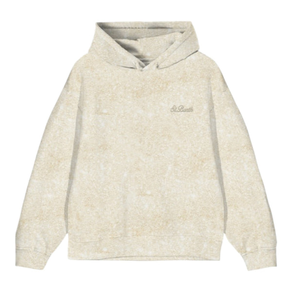 Felpe con cappuccio Ragazza Mc2 Saint Barth - Girl Sweatshirt In Lurex Fleece - Beige