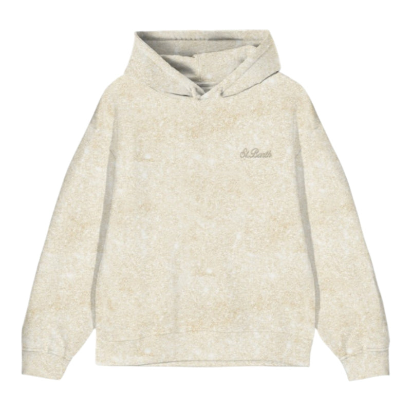Felpe con cappuccio Ragazza Mc2 Saint Barth - Girl Sweatshirt In Lurex Fleece - Beige