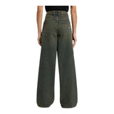 Jeans Donna Dickies - X Loose Denim Carpenter Pant W Green Tone Fade - Verde militare