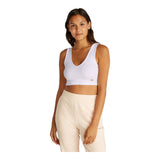 Canotte e top Donna Calvin Klein - Woven Label Rib Bralette - Bianco